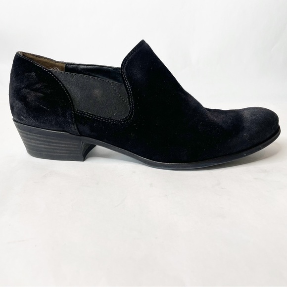 Paul Green Faith Black Suede Low Heel Western Bootie Size 8.5 - Picture 5 of 13